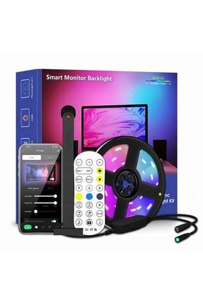 VENTLEX Banda Led Rgbic Inteligenta Cu Sincronizare Pentru Tv, Telecomanda, Compatibil Cu Tv 55-65 Inch