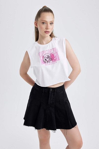 DeFacto Tricou Coool Loose Fit cu imprimeu %100 bumbac A8610AX23HS
