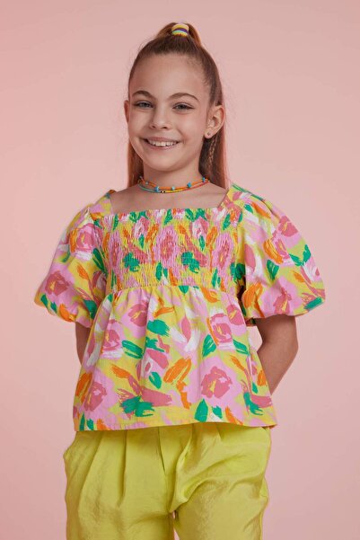 DeFacto Kurzarmbluse mit quadratischem Kragen für Mädchen A0083A823SM