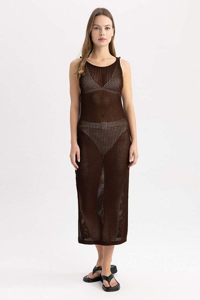 DeFacto Fall In Love Strick-Strandkleid mit regulärer Passform