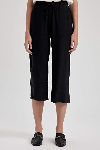 DeFacto Keten Görünümlü Kapri Pantolon A6764AX23SM