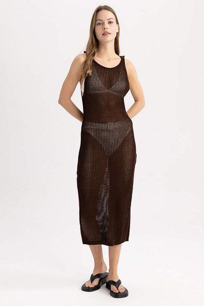DeFacto Fall In Love Strick-Strandkleid mit regulärer Passform