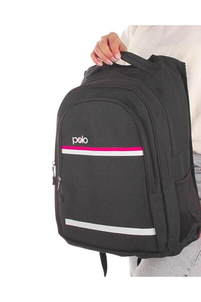 Temel My Polo Backpack Pink White Striped Smoked 8860
