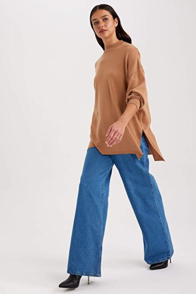 DeFacto Relax Fit Yarım Balıkçı Yaka Basic Kazak Tunik S7514AZ23WN