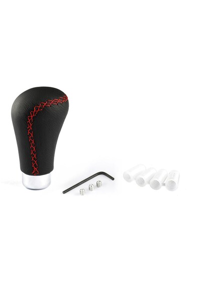 Choice Red Stitch Universal Manual Leather Red/Black Stitch Car Gear Stick Sh...
