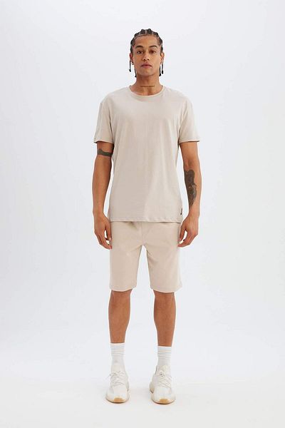 DeFacto DeFactoFit Standard Fit Crew λαιμόκοψη με στάμπα κοντομάνικο μπλουζάκι 100% βαμβάκι A5825AX23SM