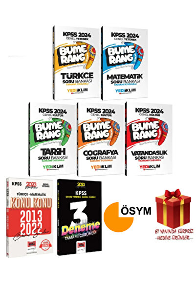 Yediiklim Yayınları 2024 Yediiklim Kpss Gygk Bumerang Soru Bankası Seti Gy Çı...