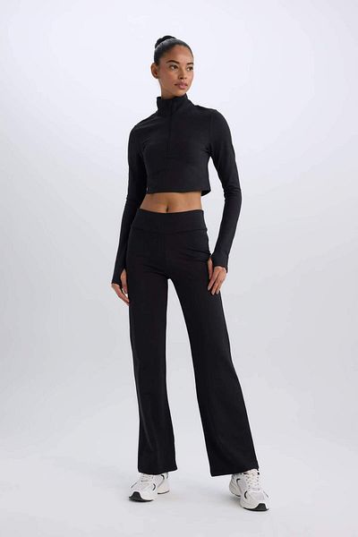 DeFacto DeFactoFit Sportsman Jogger Pantaloni de sport cu picioare largi și largi Basic Solid Skuba Diver Fabric A0566AX23SP