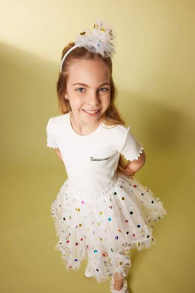 DeFacto Girls Slim Fit Rib Short Sleeve T-Shirt A3916A823Sm