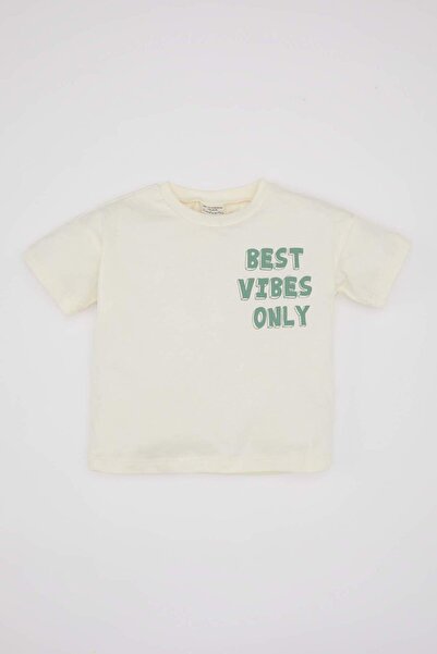 DeFacto Baby Boy Printed Short Sleeve T-Shirt Salopet 2-Piece Set Z2586A223Sm