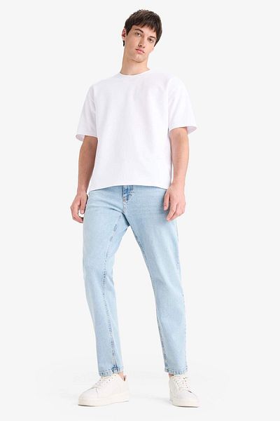 DeFacto Bavlněné tričko Oversize Fit Crew Neck Premium