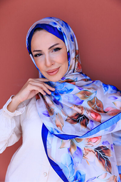 49eyşanipek Silky Voile Shawl with Leaf Pattern