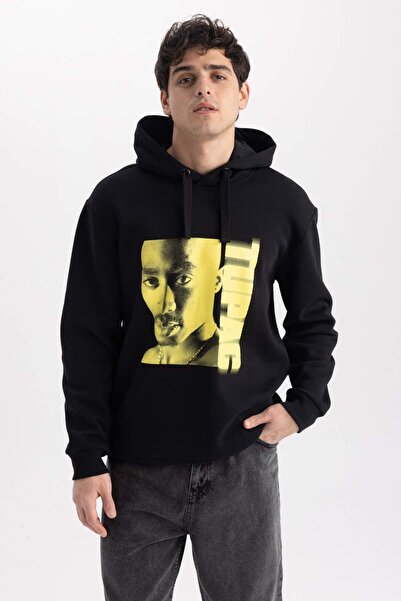 DeFacto Tupac Regular Fit Sırt Baskılı Kapüşonlu Sweatshirt Z4156AZ23SP
