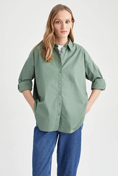 DeFacto Oversize Fit Poplin hosszú ujjú 100% pamut ing T8735AZ23SP