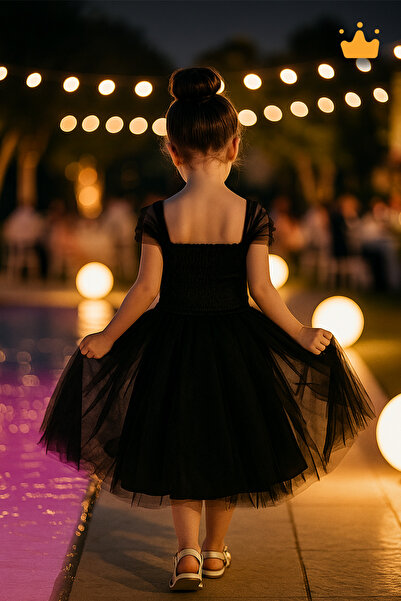 MİNİMONY 1-5 ani Rochie de miercuri Black Swan Layered Tulle Detaliu Fata Beb...