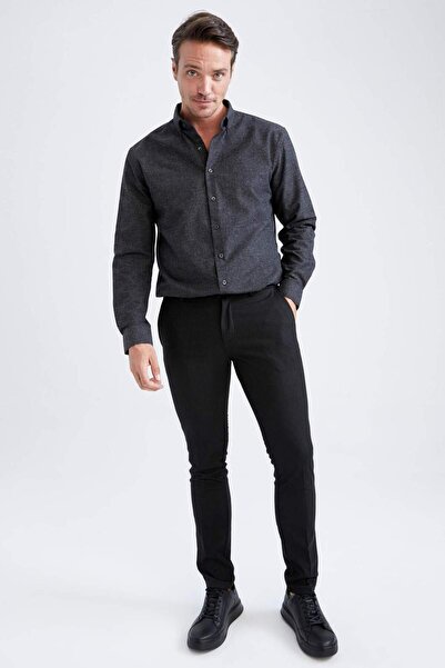 DeFacto Kalhoty Chino Tailored Fit s rovnými nohavicemi s kapsami Y8095AZ22WN