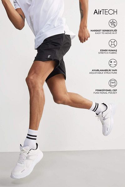DeFacto Defactofit Slim Fit Tight-Fitting Sportsman Standard Leg Shorts V3030Az22Au