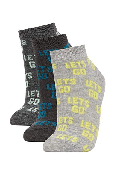 DeFacto Boy's 3-Piece Cotton Booties Socks V7386A6Ns