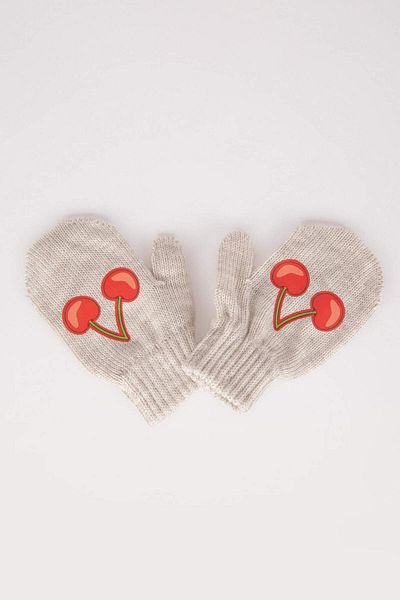 DeFacto Girl's Cherry Patterned Knitwear Fingerless Gloves V1291A622Wn