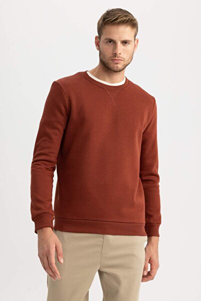 DeFacto Regular Fit Crew Neck Thick Basic Plain Sweatshirt T3777Az22Au