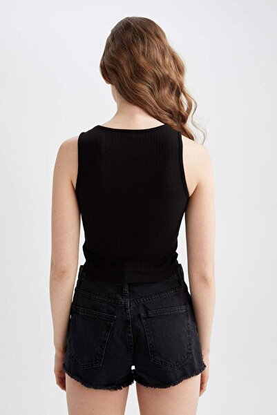 DeFacto Cool Fitted Crew Neck Lace Up Singlet Y0761AZ22SM