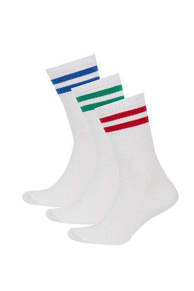 DeFacto Men's Comfortable Elastic 3-Piece Cotton Circle Patterned Socks Y2544Azns
