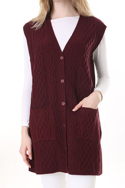 Lamierra Knitwear Harttuş Long Vest
