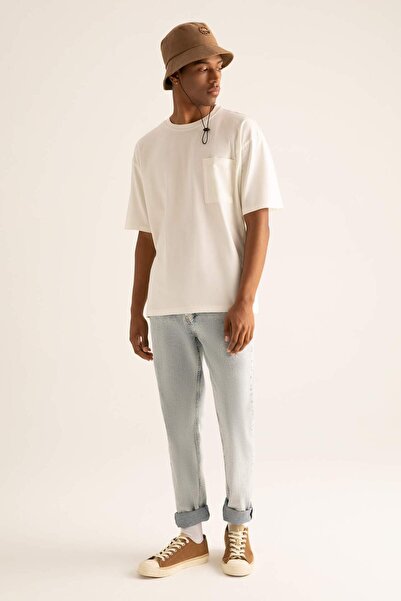 DeFacto Μπλουζάκι με κοντό μανίκι Oversize Fit Crew Neck Basic V2384AZ22SP