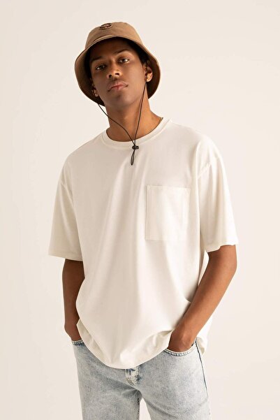 DeFacto Μπλουζάκι με κοντό μανίκι Oversize Fit Crew Neck Basic V2384AZ22SP