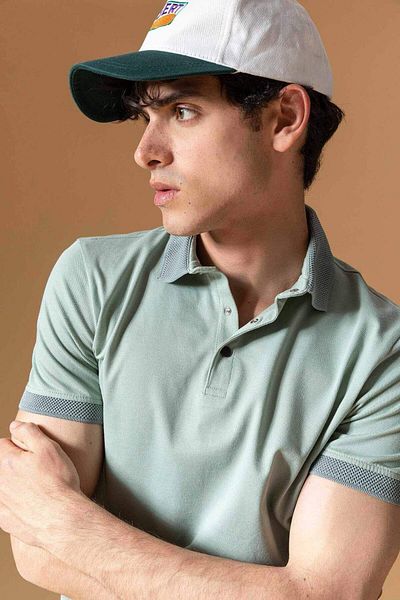 DeFacto Slim Fit Tight Fit Short Sleeve Basic Plain Polo T-Shirt T5259Az22Sp
