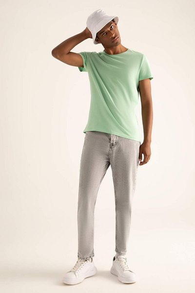 DeFacto Slim Fit Crew Neck 100% Cotton T-Shirt M4789Az22Sp