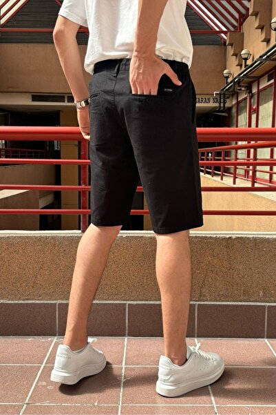 inpool Erkek, bel bağcıklı, regular fit, Old Money Culture, pamuklu, keten dokuma şort 24INP284