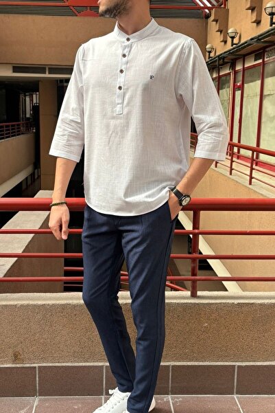 inpool Ανδρικό, κανονική εφαρμογή, γιακάς, βαμβακερό, λινό πουκάμισο 24INPG07