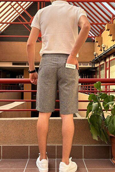 inpool Ανδρικό, δαντέλα στη μέση, λάστιχο, Παλιά χρήματα, Βαμβακερό, λινό υφαντό σορτς 24INP282