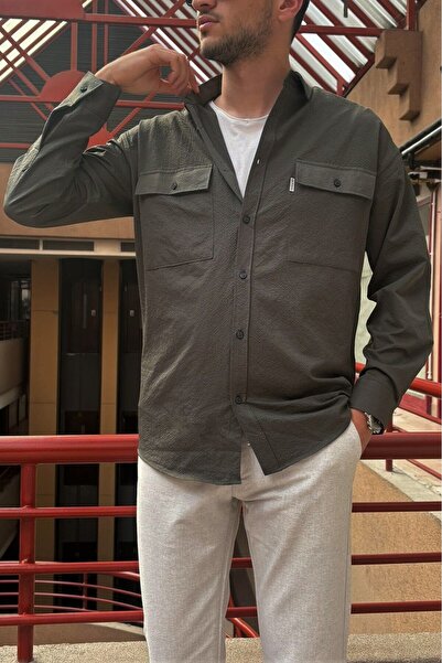 inpool Erkek, Regular-fit, dokulu kumaş, cep kapaklı gömlek 24INPG08