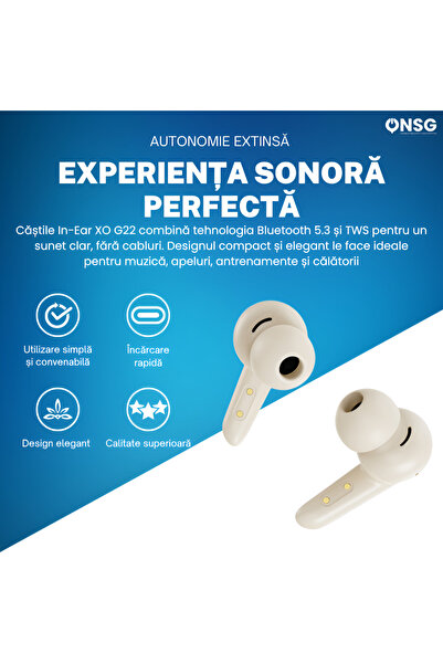 design xo Xo G22 Wireless In-ear Headphone, Beige