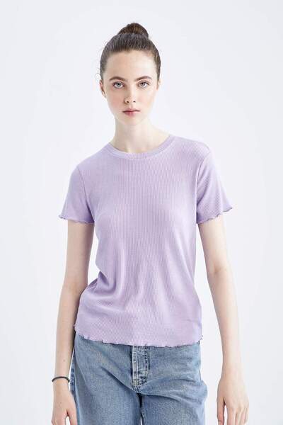 DeFacto Slim Fit Bisiklet Yaka Kısa Kollu Tişört K7064AZ22SM