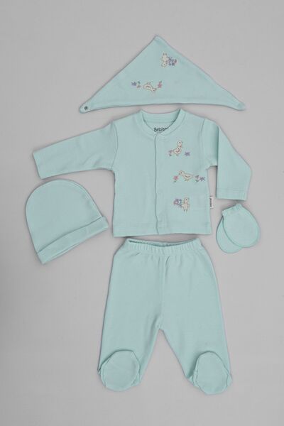 Yumilio طقم ملابس داخلية من القطن العضوي بنمط فراشة الزهور مكون من 5 قطع لحدي...