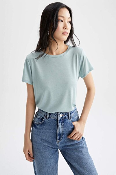 DeFacto Relax Fit Bisiklet Yaka Kısa Kollu Tişört W7299AZ22SM