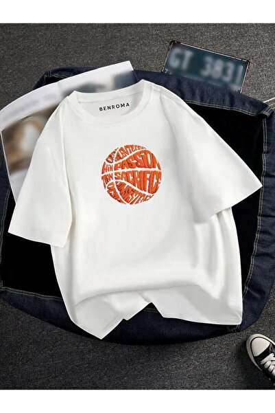 DM DOLCE MORE تي شيرت مطبوع عليه كرة سلة كبيرة الحجم للجنسين