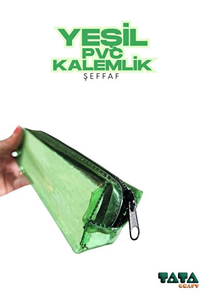 TATA CRAFT PVC RENKLİ ŞEFFAF KALEMLİK KIRTASİYE KOZMETİK DÜZENLEME ÇANTASI