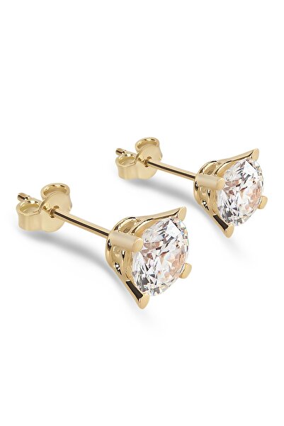 Chavin 2 Carat Zirkon Tektaş Gümüş Kadın Küpe dh15sr