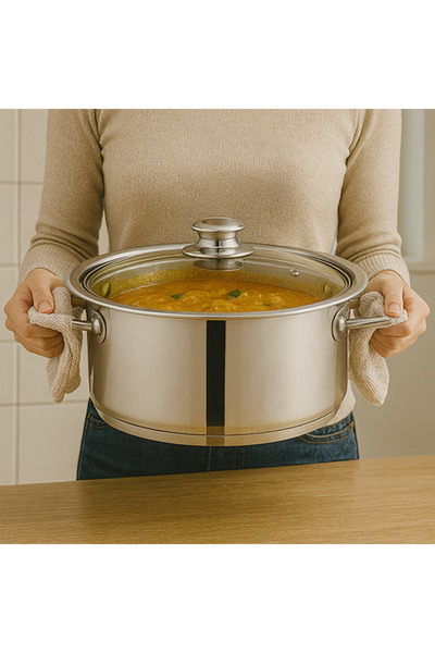 SONEX Mega Super Pot, 28 cm Stainless Steel Cooking Pot (8.6 Ltr)