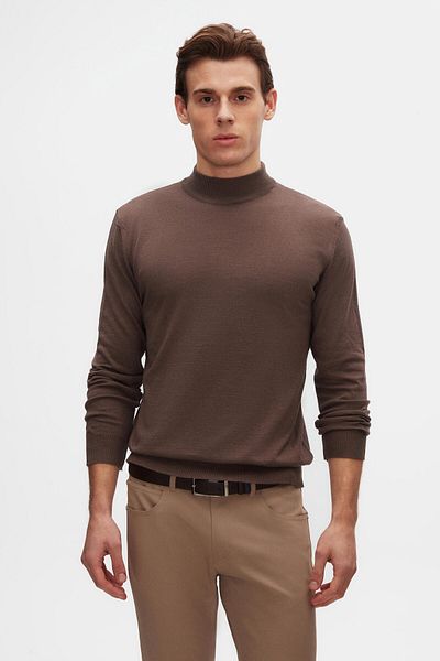D'S Damat Ds Damat Regular Fit Mink Cotton Blended Half Fisherman Knitwear Sweater