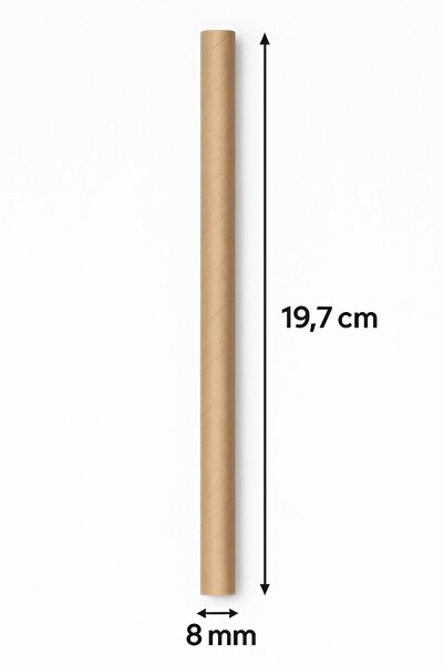 Kraft Kağıt Pipet 8 Mm X 19,7 Cm -50 Adet