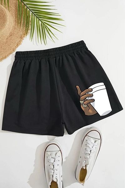 BENROMA Unisex Children's Shorts with Cup Print