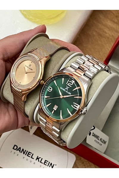 Daniel Klein Original 2 Years Warranty Steel Case Steel Cord Stainless Steel Darkening Lover's Couple Watch