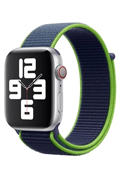 FERRO Apple Watch Serisi Kumaş Neon Lime 42 mm - 44 mm Kordon