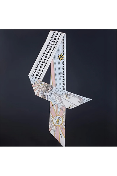 MAHLA Design Double-Sided Foulard, Thin Shawl, Neck Wrap, Bag Accessory