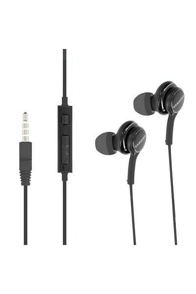 Samsung Căști cu fir de 3,5 mm, sunet clar, confort îmbunătățit, difuzoare de 8/11 mm, negre